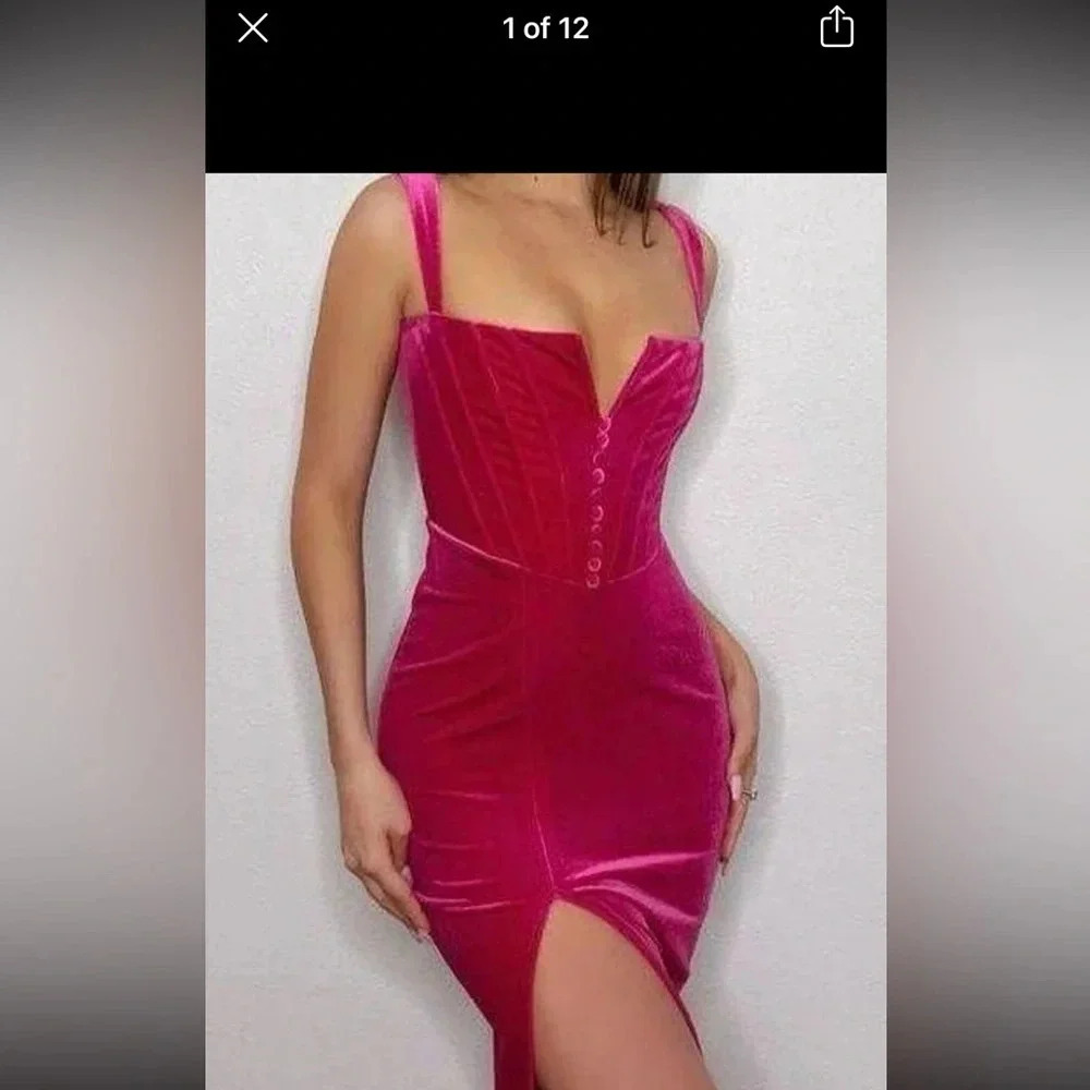 Limited pink edition  Velvet Midi Dress size small